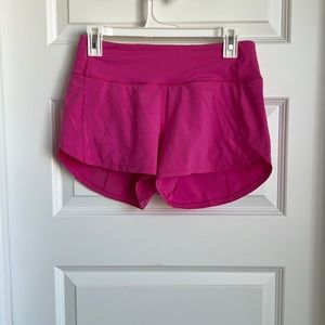 Hot pink lulu lemon shorts, size 4